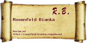 Rosenfeld Bianka névjegykártya
